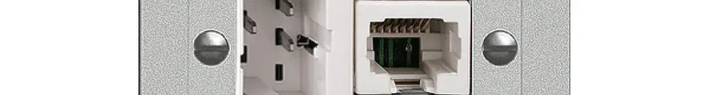 Prise ENC xDSL RJ45/TT83 silver ITplus EDIZIOdue, avec filtre 