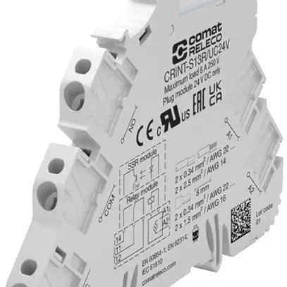 Relais d'interface ComatReleco CRINT-C132R, 110…125VUC, 1C AgSnO2+Au 6A/250VAC 