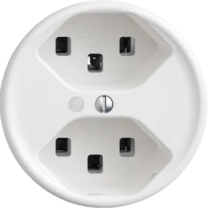 Presa Sdue Q, 2×T23, con LED, bianco 