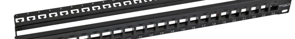 Pannello patch 19" ECOLAN 24-Port Keystone vuoto non schermato 1UA, nero 