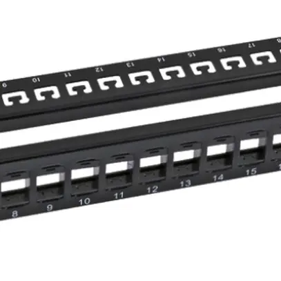 Patchpanel 19" ECOLAN 24-Port Keystone leer ungeschirmt 1HE, schwarz 