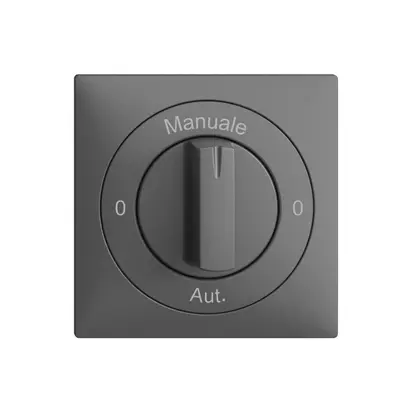Kit front. 0-Manuale-0-Aut.grigio scuro EDIZIOdue 60×60mm per interr.rot 