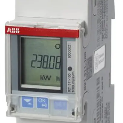 Contatore energia AMD ABB iBus B21 311-100, 1×65A Silber 2DI/2DO 