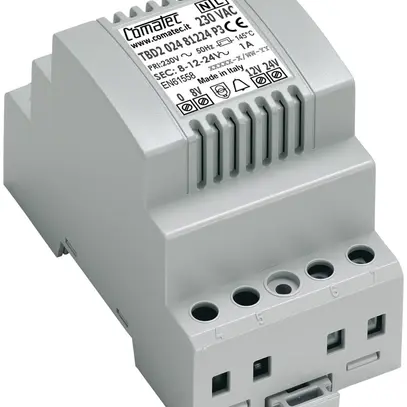 REG-Klingeltransformator Comatec TBD2, IN: 230VAC, OUT: 8…24VAC/24VA, 3TE 