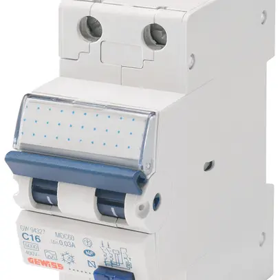 Disjoncteur différentiel Gewiss 90 RCD 2P 230V C 1.15A 0.03A A 2UM 6kA 