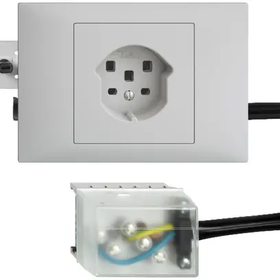 Presa INS EDIZIOdue T25 16A grigio chiaro, 53mm per Ecobus power 