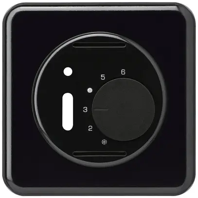 Kit frontal ENC BASICO noir pour thermostat d'ambiance avec interrupteur 