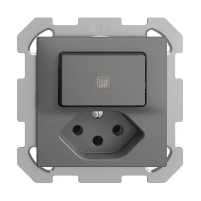 Combinaison lum. ENC A-R/1L+T13 EDIZIOdue gris foncé, avec lent. LED jaune 