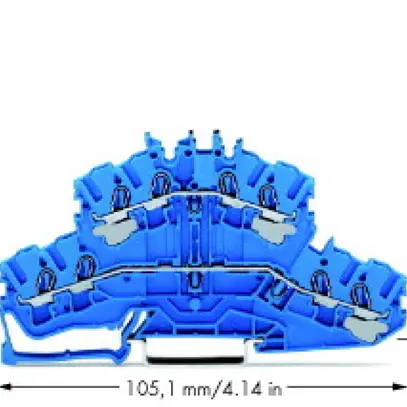 Borne 2 étages WAGO 4L, N/N bleu 