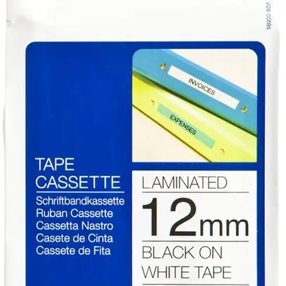 Cassette ruban Brother TZe-231 12mm×8m, blanc/noir 