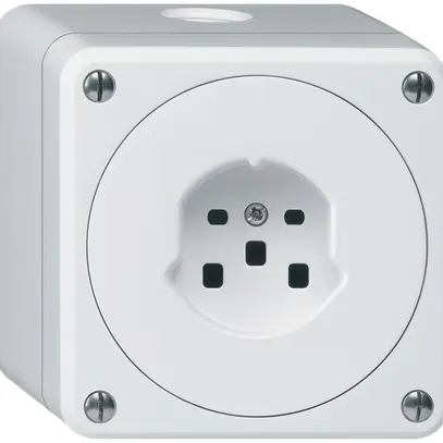 Prise AP HA robusto type 25 avec bornes enfichables blanc 