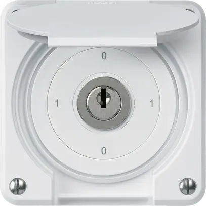 Interrupteur à clé ENC robusto IP55 avec clapet S0/1P blanc pour combinaison 