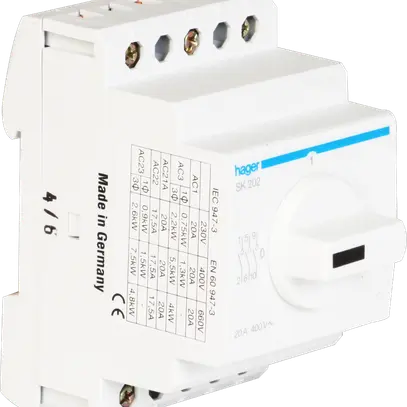 Interruttore rotativo AMD Hager 20A 400V 3 chiusura 0 apertura 0 invertitore 3UM 