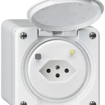 AP-FI-Steckdose robusto T13 30mA weiss 