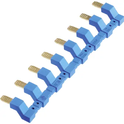 Peigne collecteur Finder 097.58, 8-pôles pour socle de relais 95.Px/97.Px, bleu 