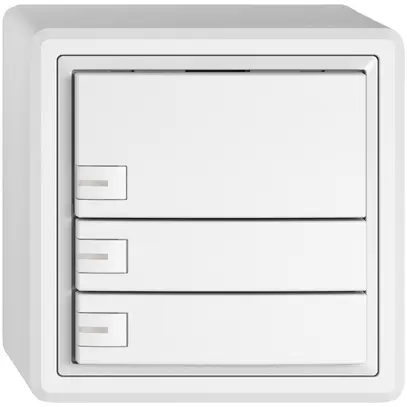 Pulsante universale AP EDIZIO.liv UNI SNAPFIX® 5…48V c.LED blu 3× com.1T bi 