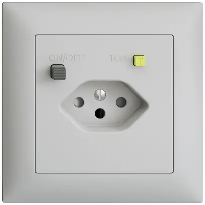 UP-Steckdose EDIZIOdue T13 FI 30mA FMI, shutter, hellgrau 