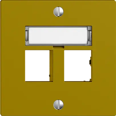 Kit montaggio EDIZIOdue uscita dritta, per 2×RJ45 freenet, olive 