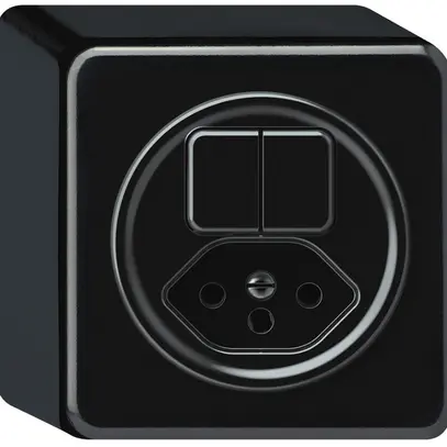 Combinazione AP origin 2×tasti 2CO+T13 1P 0<1 10A 230V 88×88×54mm nero 
