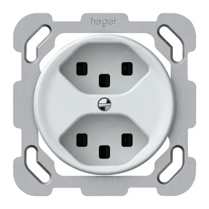 Presa INC origin 2×tipo 23 16A 230V 77×77mm bianco 