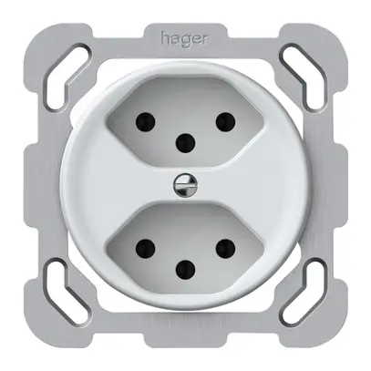 Presa INC origin 2×tipo 13 10A 230V 77×77mm bianco 