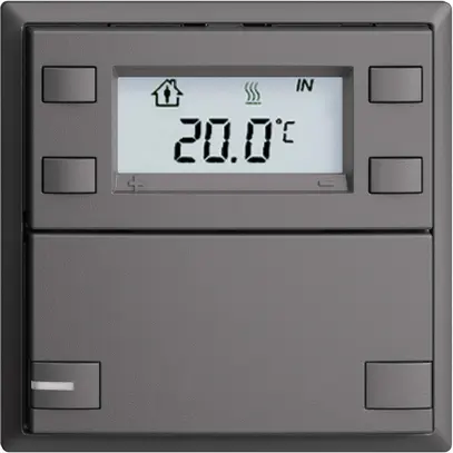 Pulsante RTH INC KNX 1×EDIZIOdue F grigio scuro, con LED RGB 