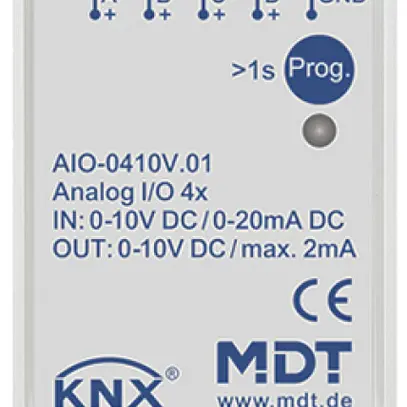 REG-Ein-/Ausgangs-Modul KNX MDT AIO-0410V.01 4-Kan IN:0-10V 0-20mA OUT:0-10V 