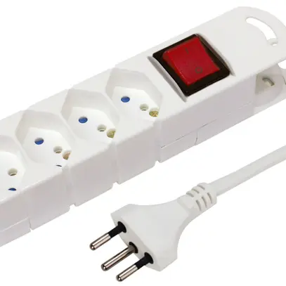 Presa multipla STEBA VARIABL 4×T13 con interruttore 3m bianco 