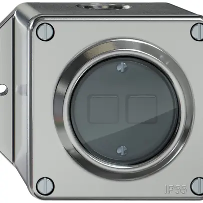 Interrupteur à poussoir AP ELEMENT Wiser 2c 2t aluminium 