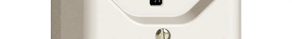 Prise AP 2×T23 16A blanc FH, avec bornes enf. 