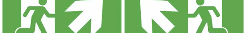 Set di pittogrammi DOTLUX EXITflip freccia diagonale sinistra/destra alto 2pz 