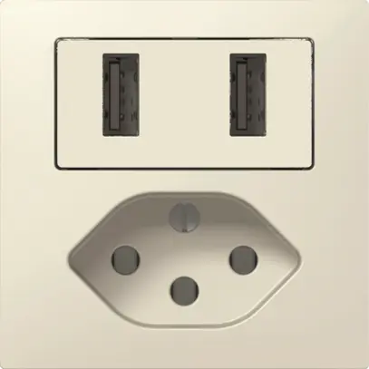 Presa di carica USB+T13 SIDUS E 240V max.2400mA bianco 