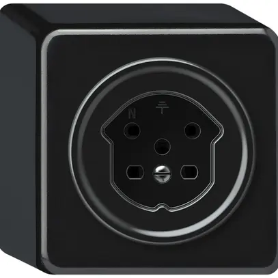 Presa AP origin 1×tipo 15 10A 230V 88×88×54mm nero 