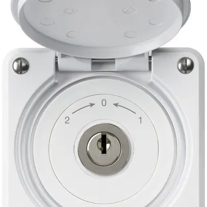 Contact pivotant à clé ENC robusto IP55 blanc avec clapet inverseur 
