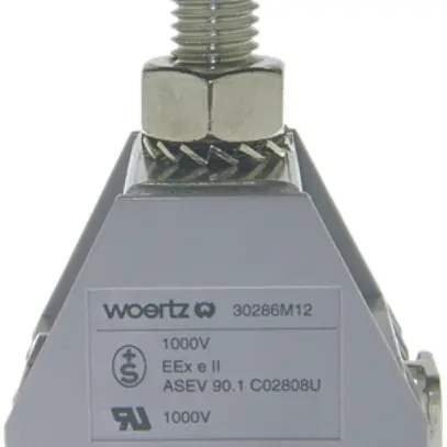 Morsetto di passaggio componibile WZ 240mm² 380A 750V bullone 1×1 DIN 35mm bl 