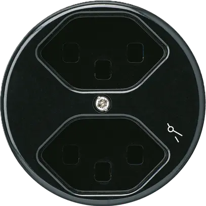 Prise Hager basico 2×type 23 1×S A noir 