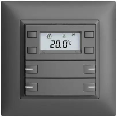 Pulsante RTH INC KNX 4×EDIZIOdue FMI grigio scuro, con LED RGB 