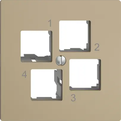 Kit di montaggio EDIZIOdue EASYNET S-One, per 4×RJ45, uscita dritta, sand 
