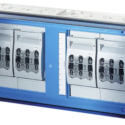 Scatola NH Hensel Mi, 4×3×NH00, con barra collettrice, 400A, 5 poli 