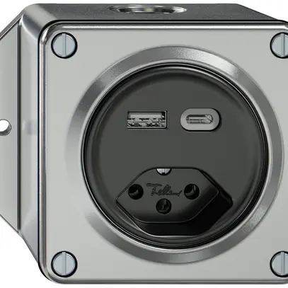 Prise de charge USB AP ELEMENT 1×USB-A 1×USB-C 3000mA + 1×T13 aluminium 