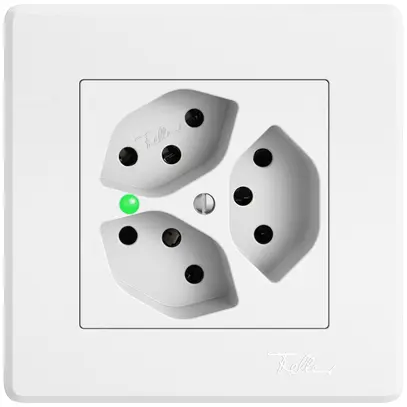Prise ENC EDIZIO.liv SNAPFIX® 3×T13 avec LED vert bc 
