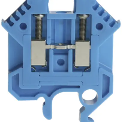 Borne de passage joignable Woertz 6…16mm² 76A 1000V vis 2×1 barre G bleu 
