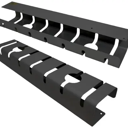 Canal-guide de câble sous-table ROLINE 530×110×80mm tôle d'acier noir 2 pièces 