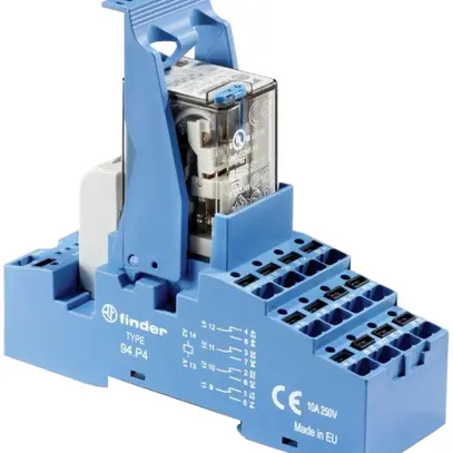 Relais de couplage AMD Finder 58.P4, 4C 7A AgNi+Au, 24VDC, Push-In 