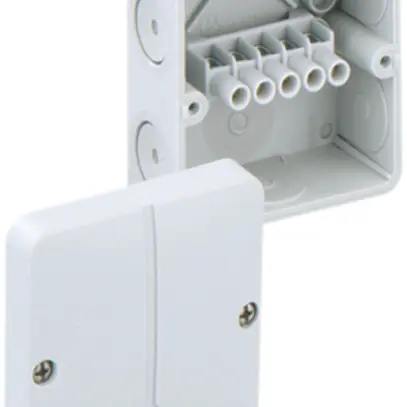 Boîte dérivation AP Abox 025 2.5mm², 80×80×52mm, gris clair 
