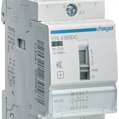 Contacteur AMD Hager 12VDC 2 fermeur 2 ouvreur 16A sans bourdonnement 2UM 