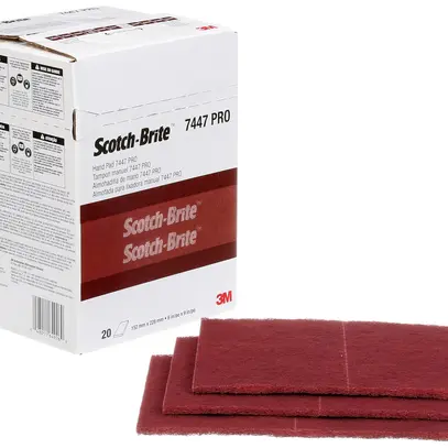 Tampon non-tissé 3M Scotch-Brite 7447 PRO 158×224mm oxyde d'alu (A) P360 (VFN) 