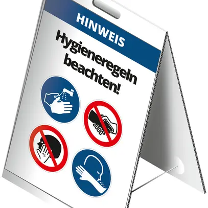 Support d'essai CIMCO "Hygieneregeln beachten" 300×500mm 