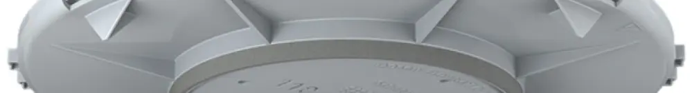 Plaque frontale HaloX 180 pour béton apparent, découpe au plafond Ø110mm 