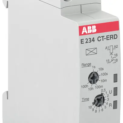 Relais temporisé AMD ABB CT-ERD.12, 24…240VAC/24…48VDC, 0.05s…100h, 1C 6A/250VAC 